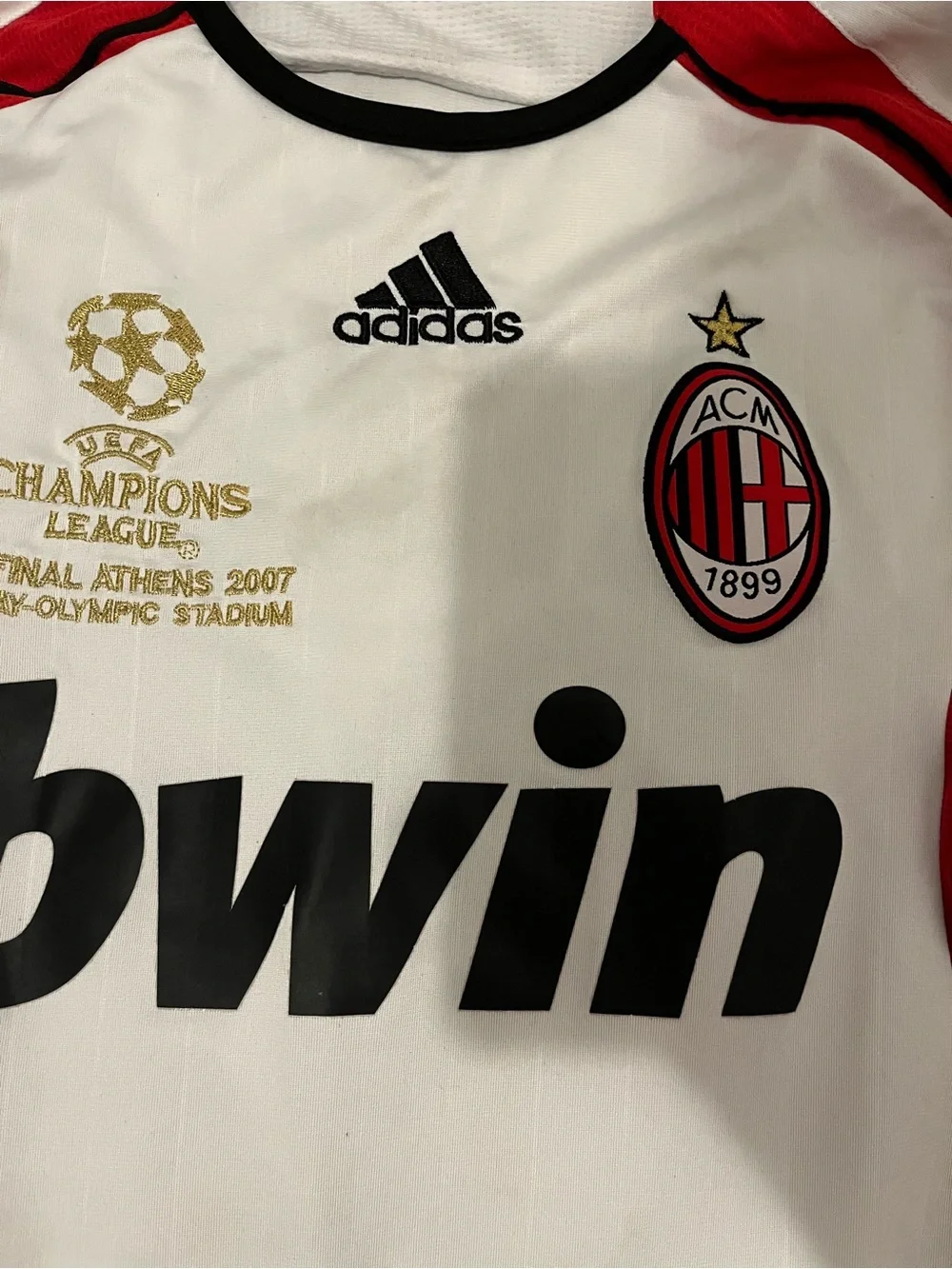 adidas AC Milan White and Red Champions League Jersey